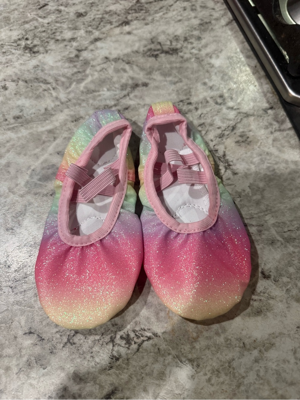 Toddler Glitter Ballet Flats in Rainbow NEW